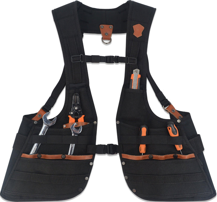 Welkinland Heavy-Duty Leather Tool Vest, 3pcs set including Tool pouch and drill hook - Welkinland