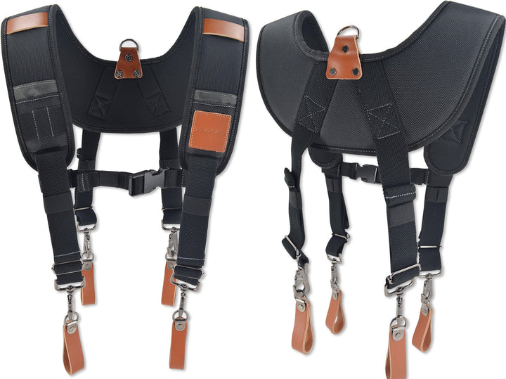 Welkinland Heavy-Duty Leather Tool Belt Suspenders-Gift Packed, Brown with Black - Welkinland