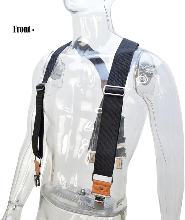 Welkinland 2-Inch Work Suspenders With Clips, Gift packed, Heavy-duty, Black - Welkinland