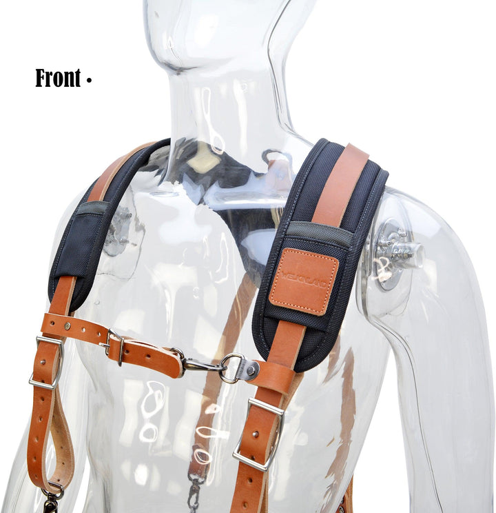 Welkinland Leather Tool Suspenders For Carpenter-Gift Packed, Brown with Black - Welkinland