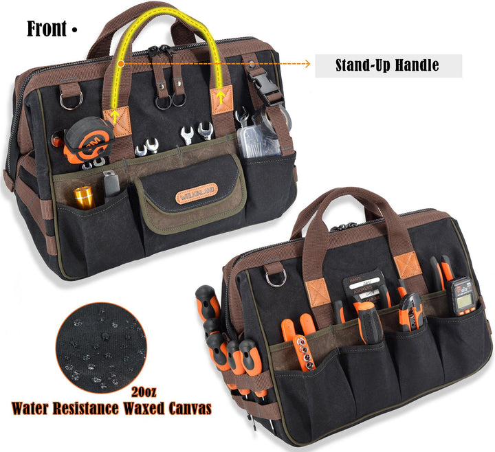 Welkinland 32-Pockets Wax-Canvas Tool Bag-16Inch-Gift Packed - Welkinland