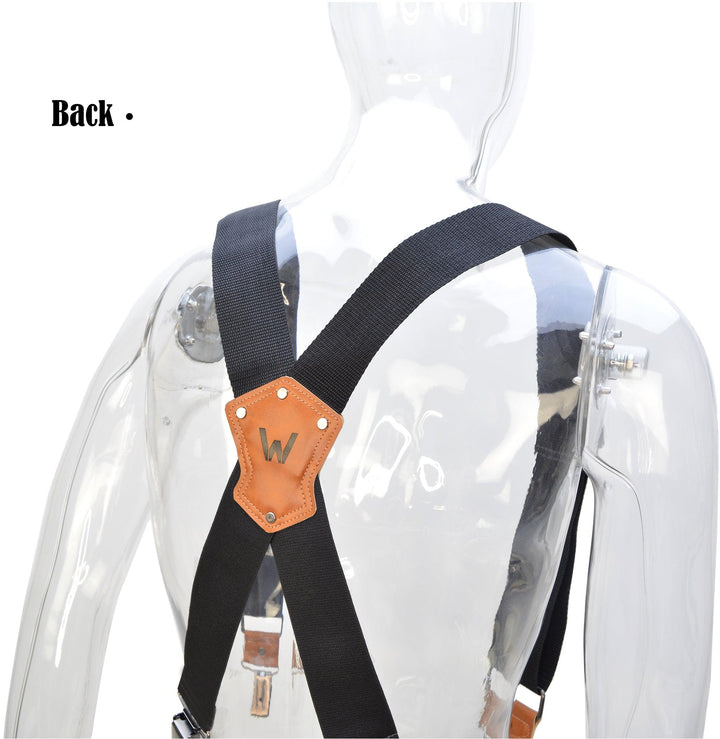 Welkinland 2-Inch Work Suspenders With Clips, Gift packed, Heavy-duty, Black - Welkinland