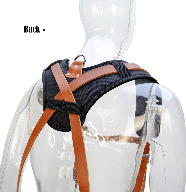 Welkinland Leather Tool Suspenders For Carpenter-Gift Packed, Brown with Black - Welkinland