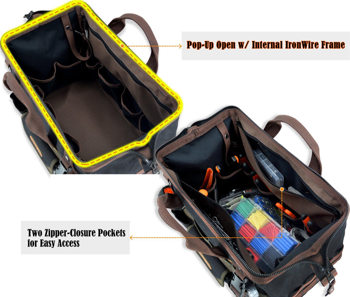 Welkinland 32-Pockets Wax-Canvas Tool Bag-16Inch-Gift Packed - Welkinland
