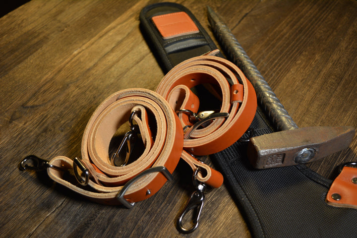 Welkinland Leather Tool Suspenders For Carpenter-Gift Packed, Brown with Black - Welkinland