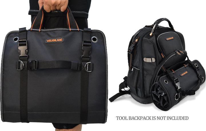Welkinland 13-Pockets Tool Roll -Gift Packed, Black with Orange - Welkinland