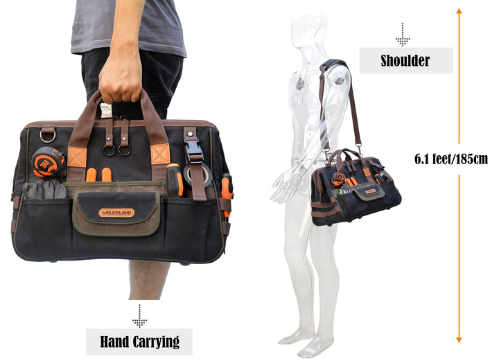 Welkinland 32-Pockets Wax-Canvas Tool Bag-16Inch-Gift Packed - Welkinland