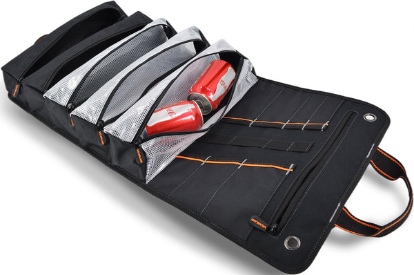 Welkinland 13-Pockets Tool Roll -Gift Packed, Black with Orange - Welkinland