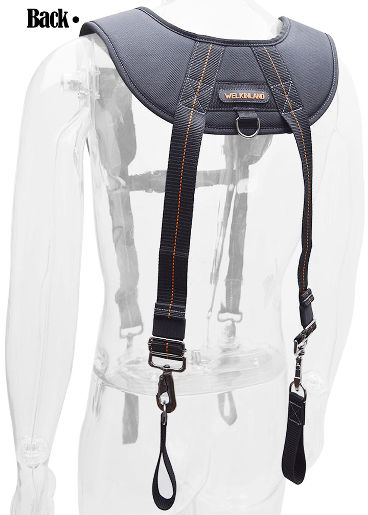 Welkinland Tool belt suspenders-Gift Packed, Black with Orange - Welkinland