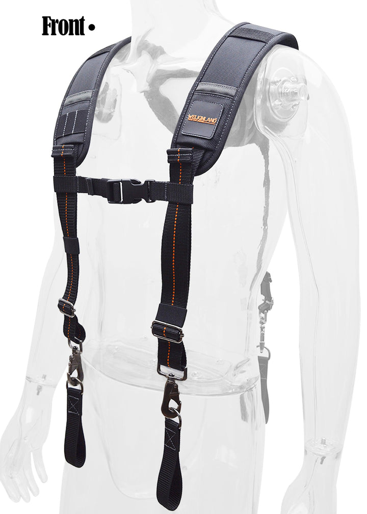 Welkinland Tool belt suspenders-Gift Packed, Black with Orange - Welkinland