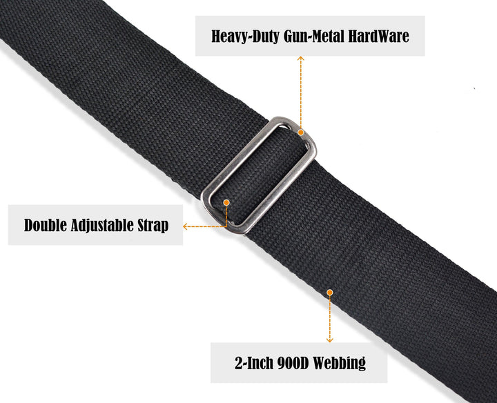 Welkinland 2-Inch Work Suspenders With Clips, Gift packed, Heavy-duty, Black - Welkinland