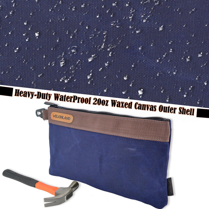 Welkinland 4PCS-Pack Canvas Tool Pouches-12-Inch Gift Packed, Blue, Brown, Black, Blue - Welkinland