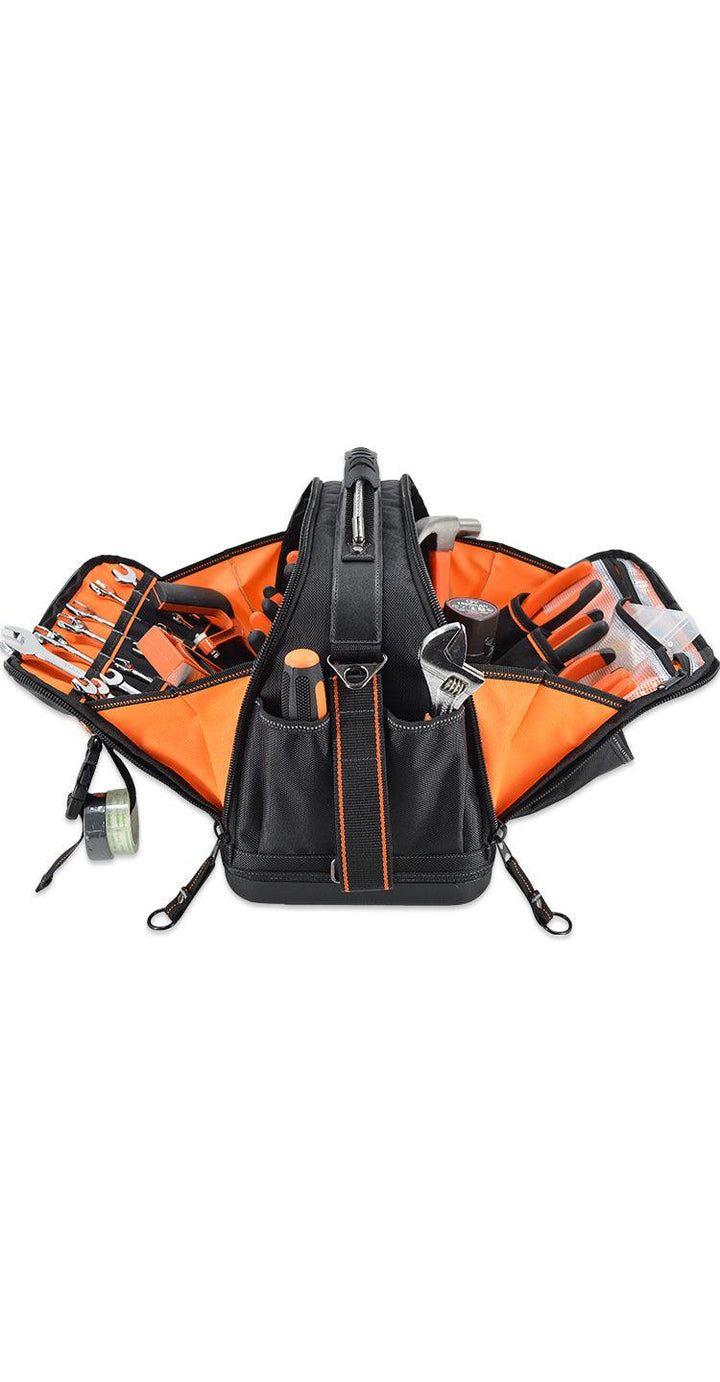 Welkinland 42-Pockets Hard-base Tools Bag-16Inch, Gift Packed, Black/Orange - Welkinland