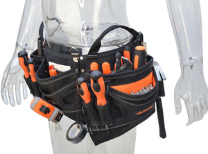 Welkinland Electrician Tool Belt for 29-48 Inch waist, Gift Packed, Black with Orange - Welkinland