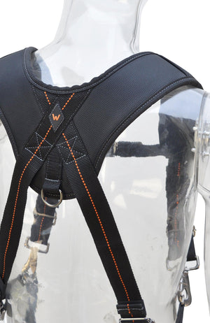 Welkinland Tool belt suspenders w/ Magnetic Wristband-Gift Packed, Black with Orange - Welkinland
