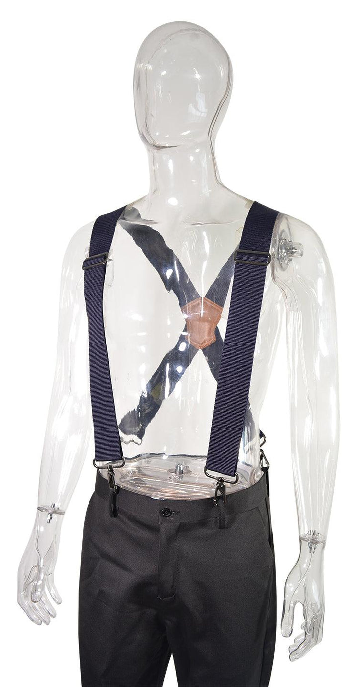 Welkinland Navy 2 Inch Wide Suspenders w/ Hooks-Gift packed, Comfortable and heavy-duty - Welkinland