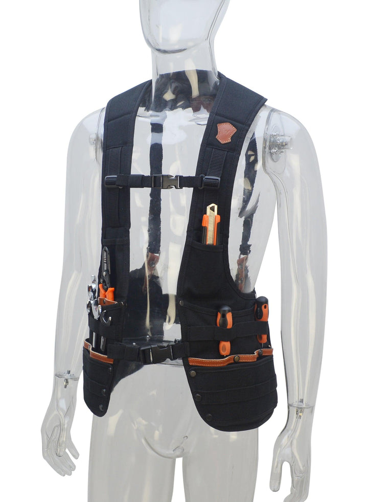 Welkinland Heavy-Duty Leather Tool Vest, 3pcs set including Tool pouch and drill hook - Welkinland