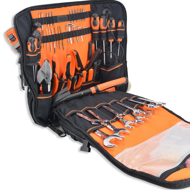 Welkinland Full-Open Tool Bag Backpack-Durable, Gift Packed, Black with Orange - Welkinland
