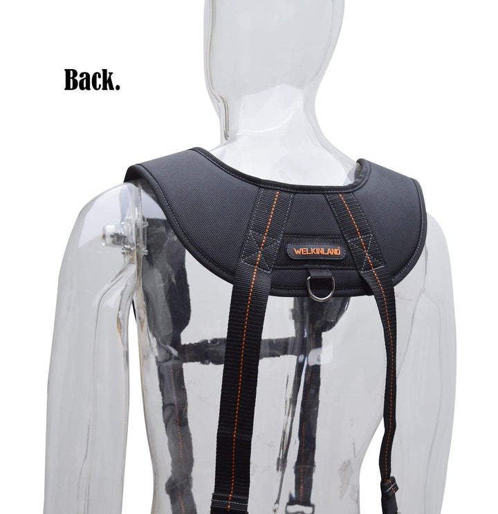 Welkinland Tool belt suspenders-Gift Packed, Black with Orange - Welkinland